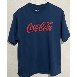 Coca Cola Drink Recycle Wear Short Sleeve T Shirt BlueMade From 5 Bottles Size S